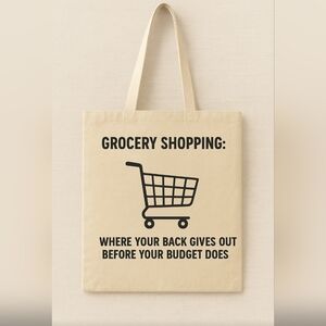 Funny Grocery Shopping Custom Canvas Tote Bag